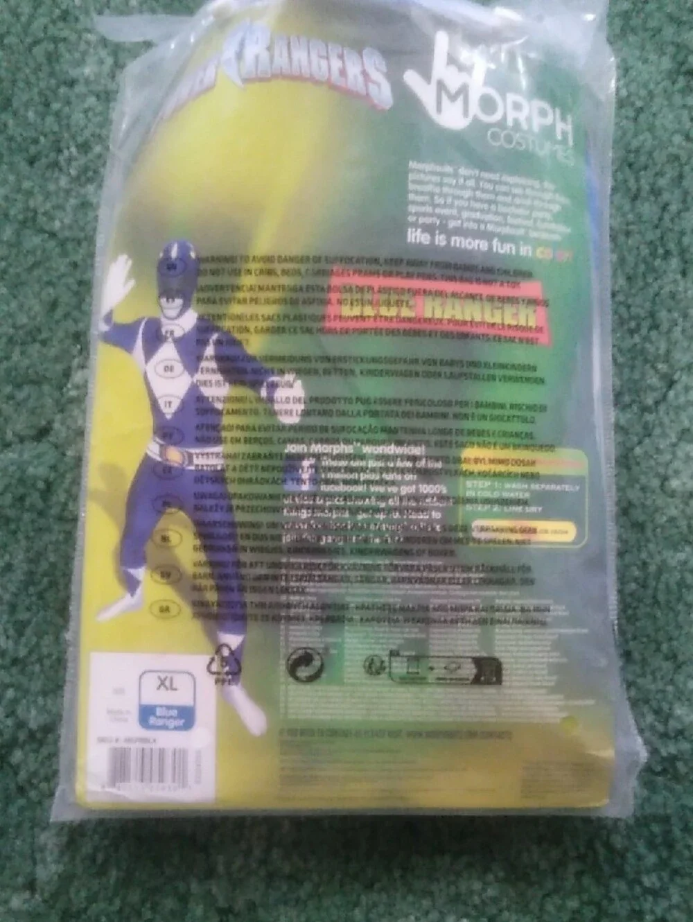 Morphe Blue Power Rangers Morphsuit Costume